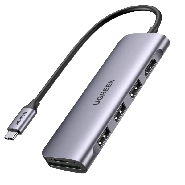 UGREEN USB-C to 3 USB 3.0 Ports + HDMI + TF/SD with PD / 70410
