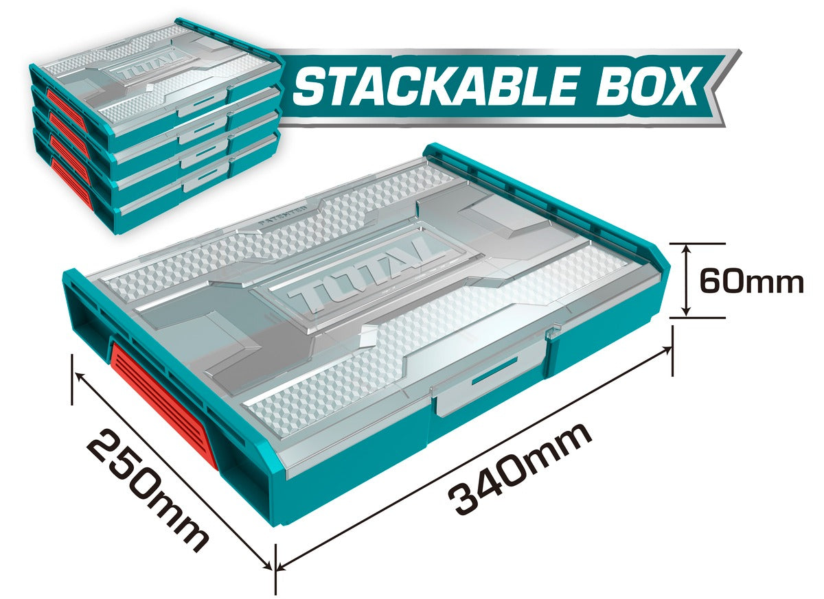 TOTAL Stackable Plastic Tool Box – Empty (THKTV02)