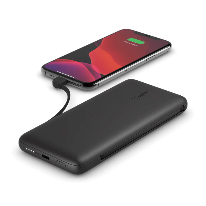 Belkin 10,000 mAh USB C Power Bank with Integrated Cables