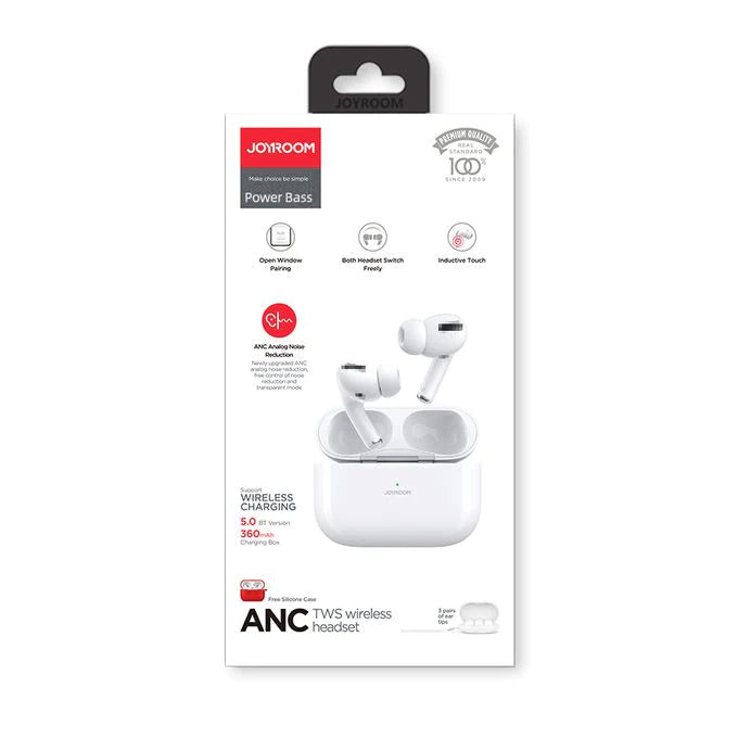 Joyroom JR-T03S Pro Tws Bluetooth Noise Cancelling Technology Earphones With Microphone - White - كارت Cart.JO - جوسيل JoCell جوسيل