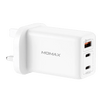MOMAX One Plug GaN 65W Triple Output Fast Charger - White