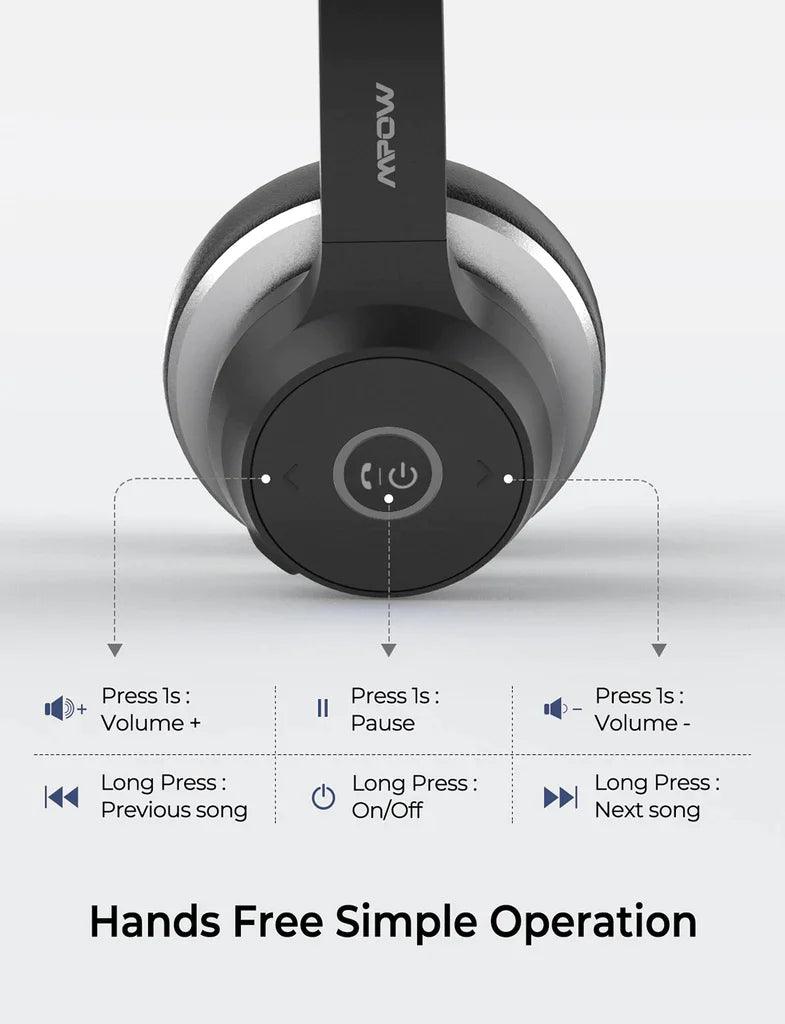 MPOW HC5 Business Bluetooth Headset Black+Silver