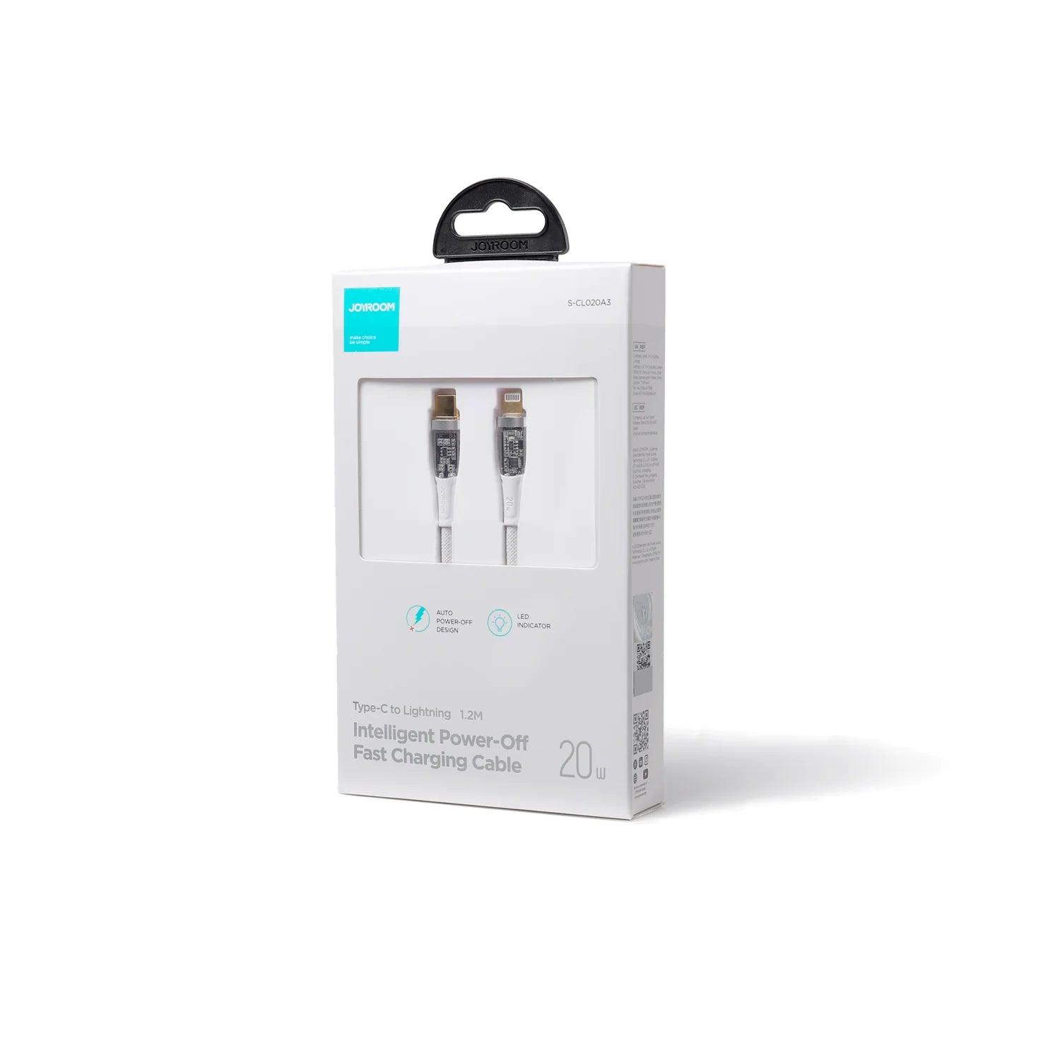 JOYROOM Type C to Lightning 20W Charging Cable 1.2m - Black & White