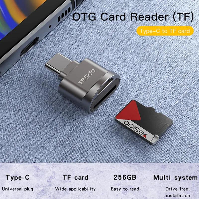 YESIDO GS19 Type C TF Card Reader for Easy Data Transfer 