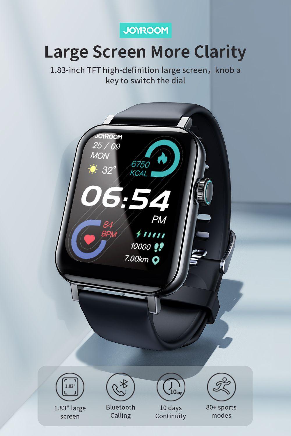 JOYROOM JR-FT5 Fit-Life Series Smart Watch (Answer/Make Call) Black - كارت Cart.JO - جوسيل JoCell جوسيل